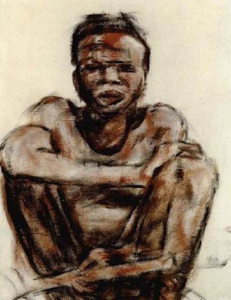 Squatting negro by Christian Rohlfs