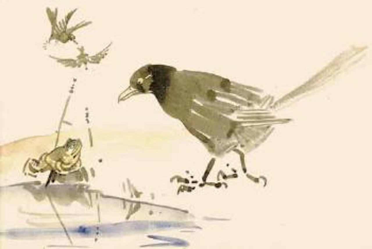 Crow and the frog by Joseph Crawhall