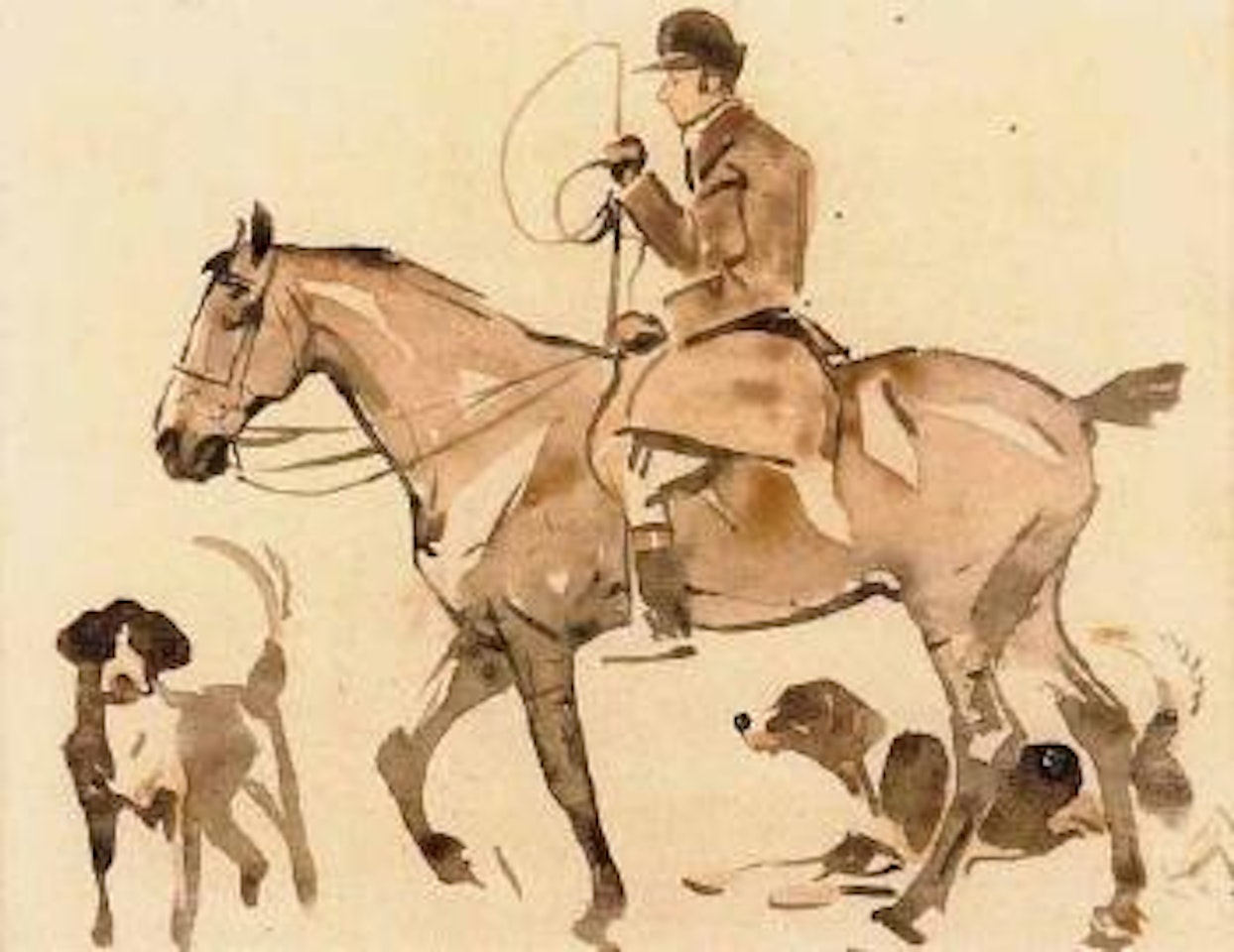 Huntsman and hounds by Joseph Crawhall