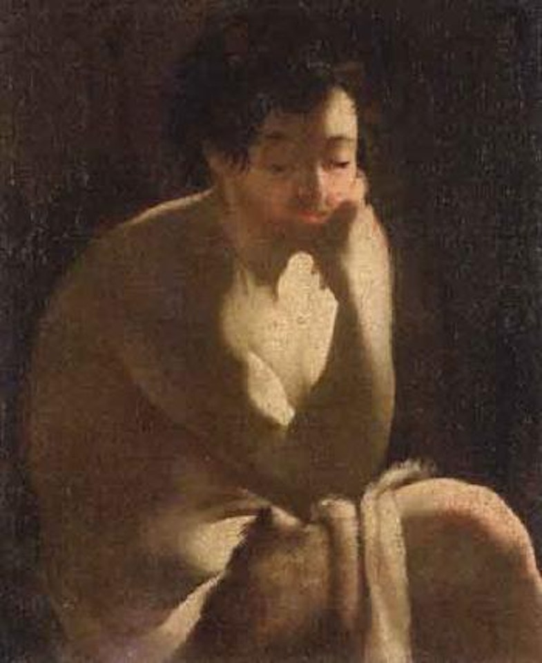 Study of a seated youth by Jean Tassel