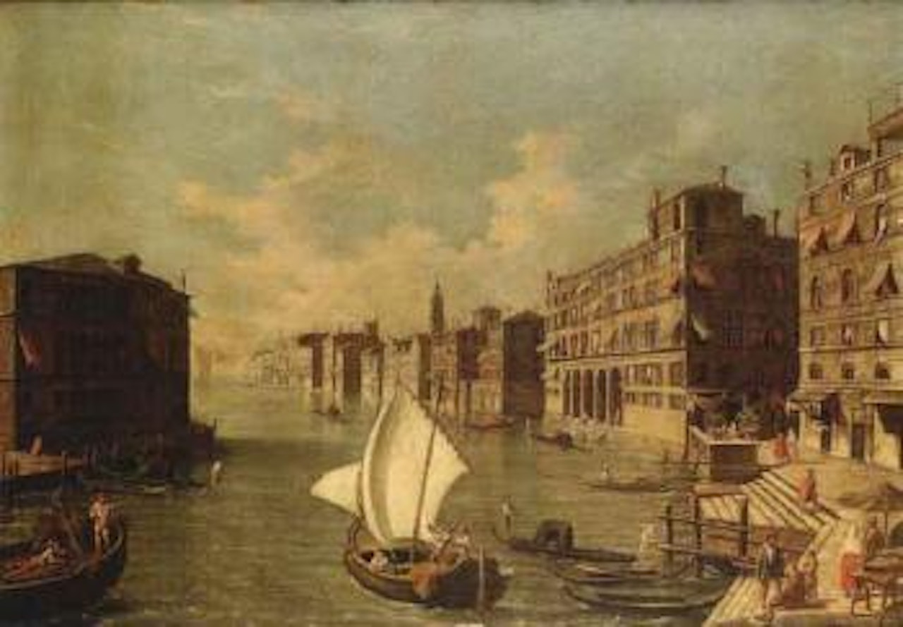 Grand Canal, Venice, Fondaco dei Tedeschi and Palazzo dei Camerlenghi by Michele Marieschi