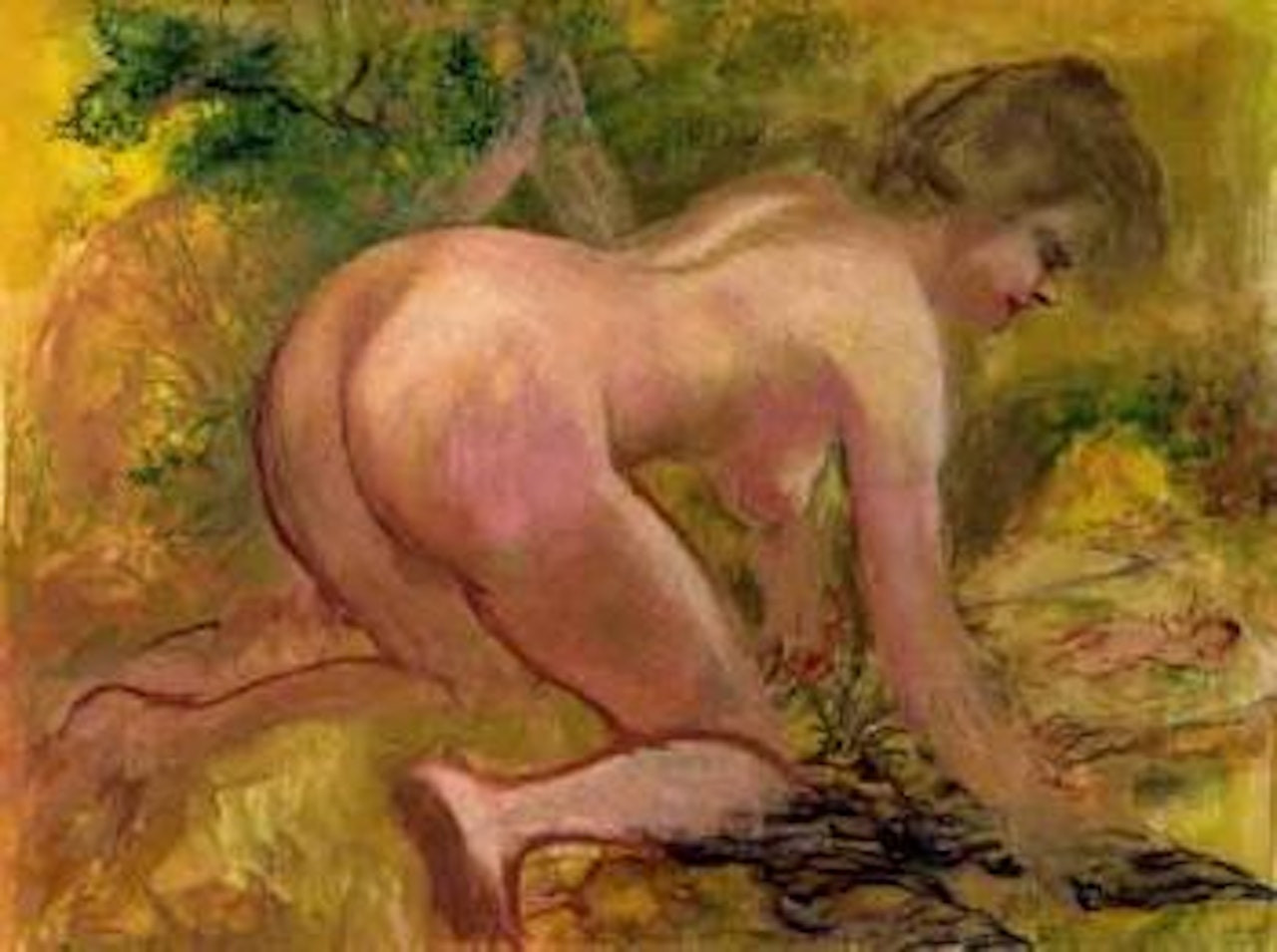 Kneeling nude by George Grosz
