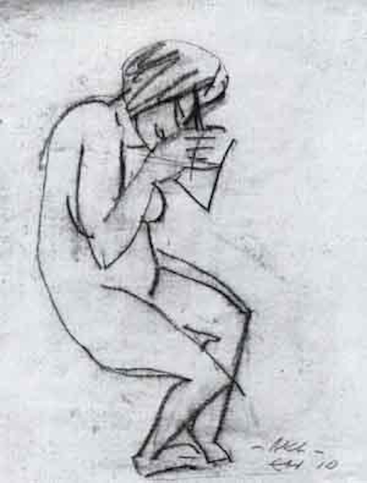 Nude coming hair by Erich Heckel