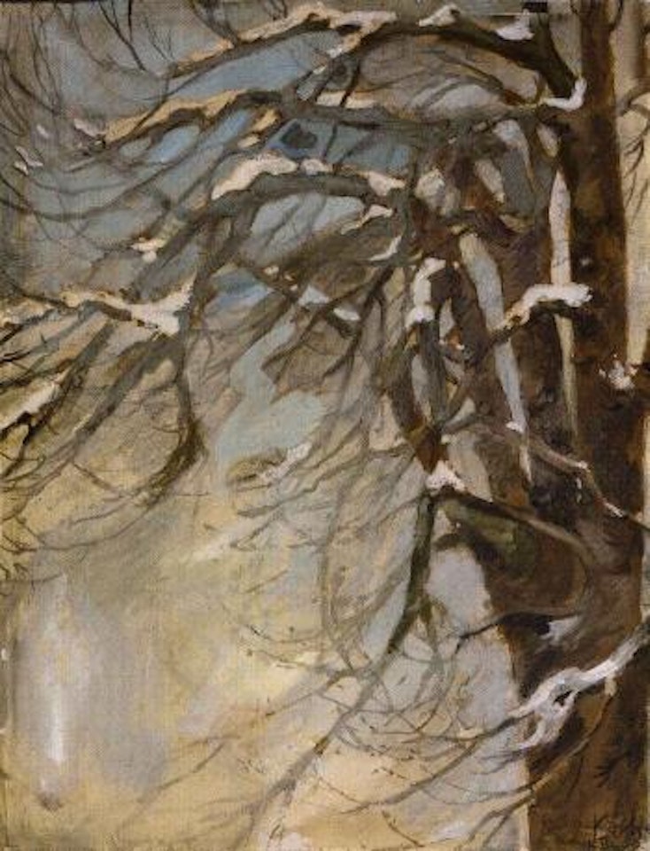Snowy branches by Franz Marc