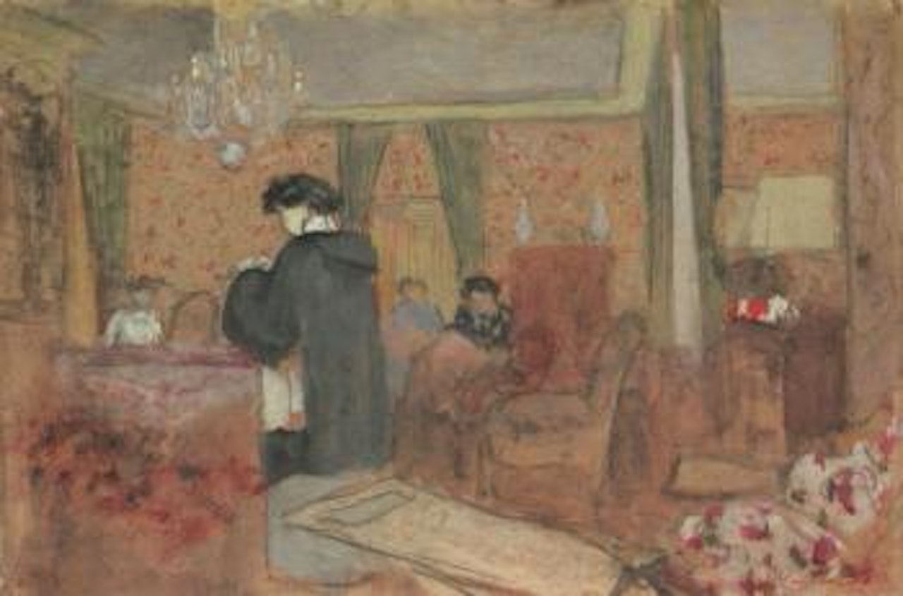 Femmes dans le salon de 'La Terrasse' a Vasouy by Édouard Vuillard