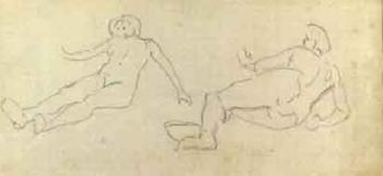 Study of two reclining figures by Ferdinand Hodler