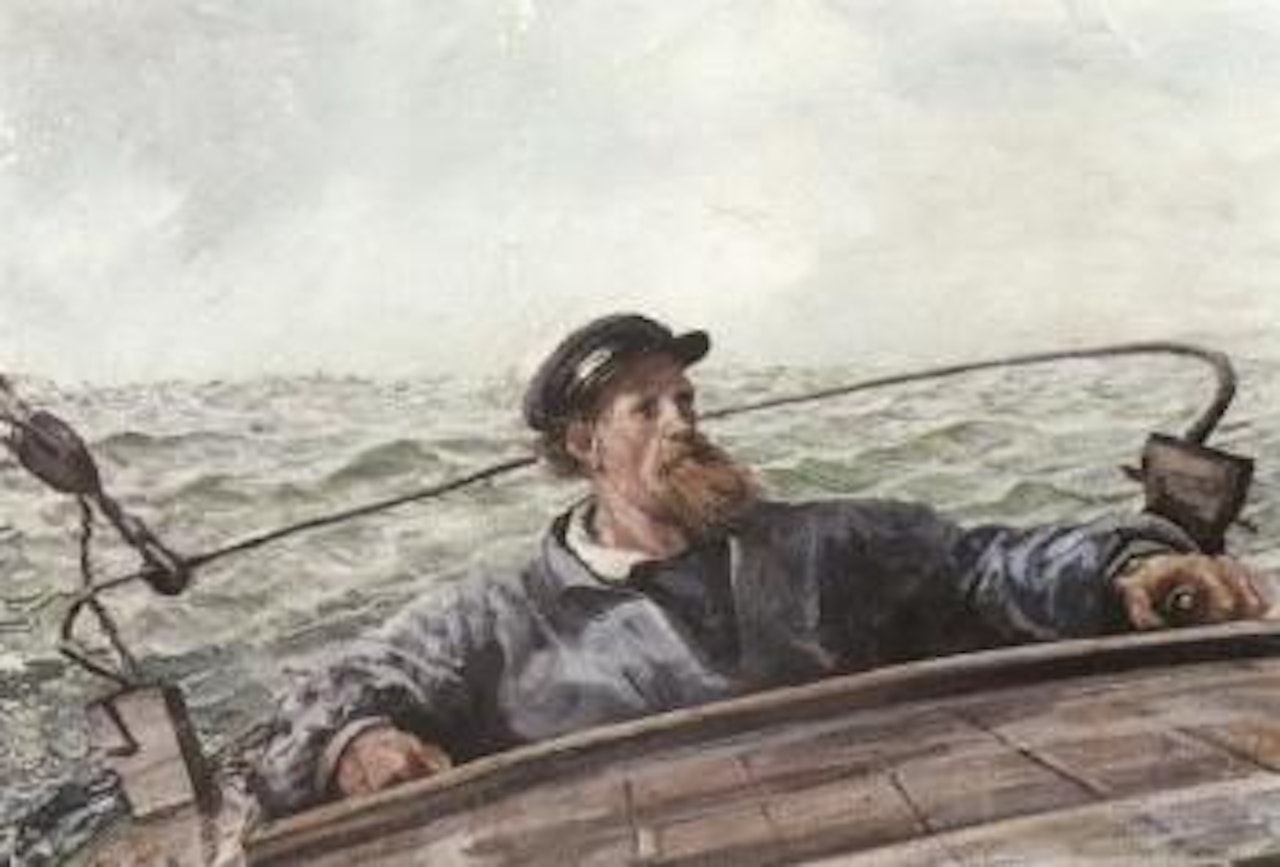 Sailor at the helm by Christian Krohg