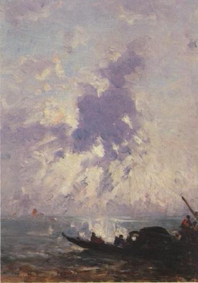 Sun breaking through the clouds, Venice by Félix Ziem