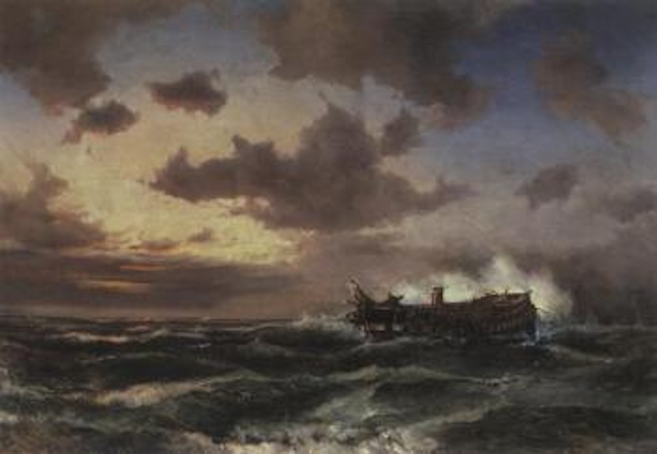 Alexander Nevskis shipwreck off the west coast of Jylland by Anton Melbye