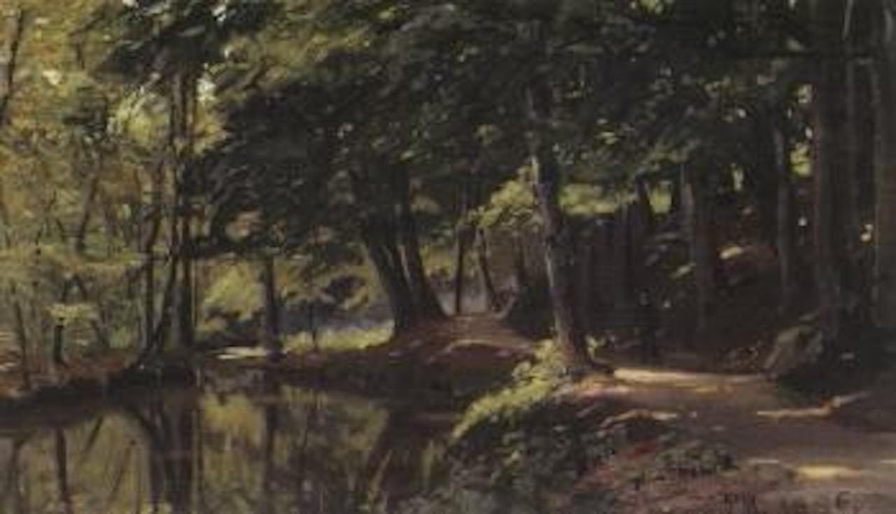 Landscape with the river in Sorgenfri by Peder Mork Monsted