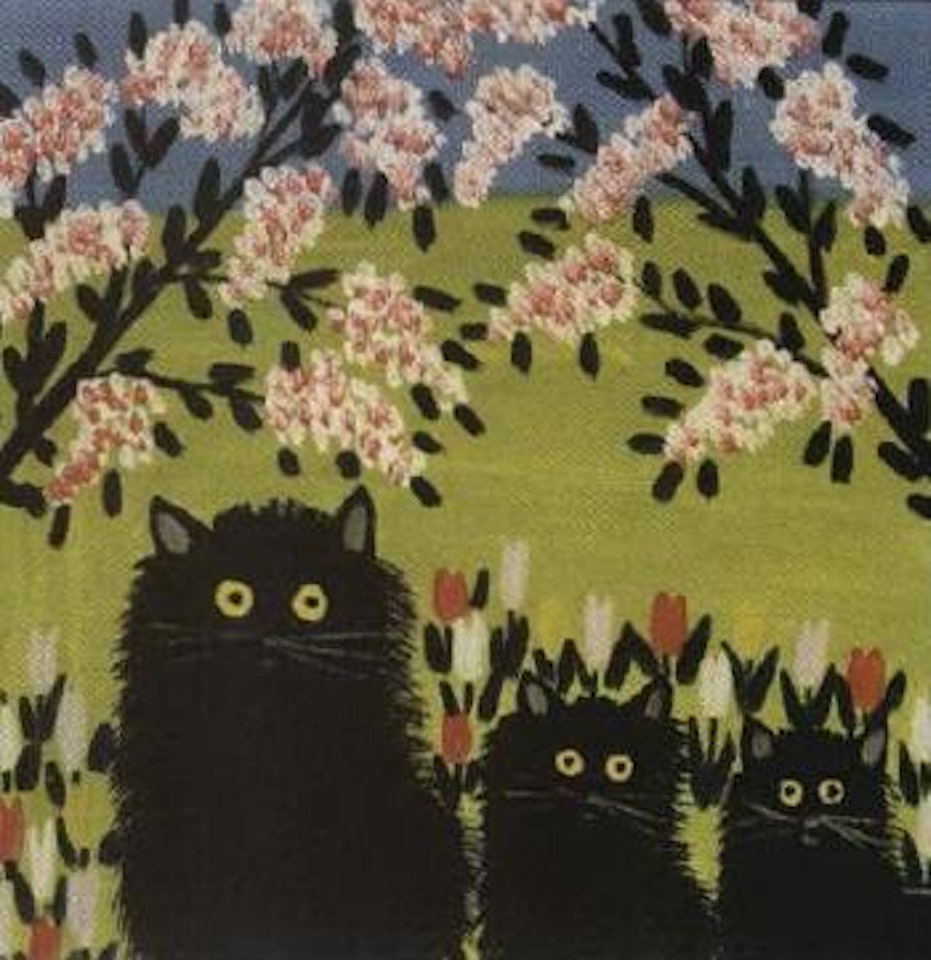 Three black kittens by Maud Lewis