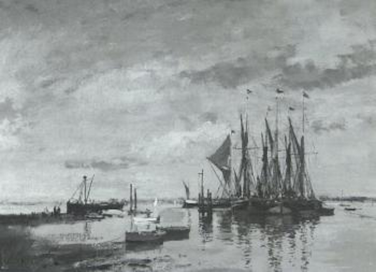 Spinaway, the Centaur and the Memory at Pin Mill Suffolk by Edward Seago