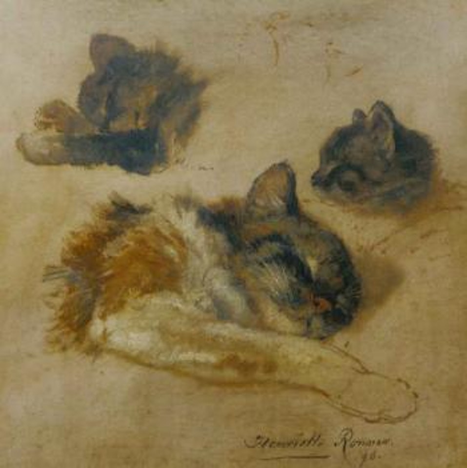Sleeping kittens by Henriette Ronner-Knip
