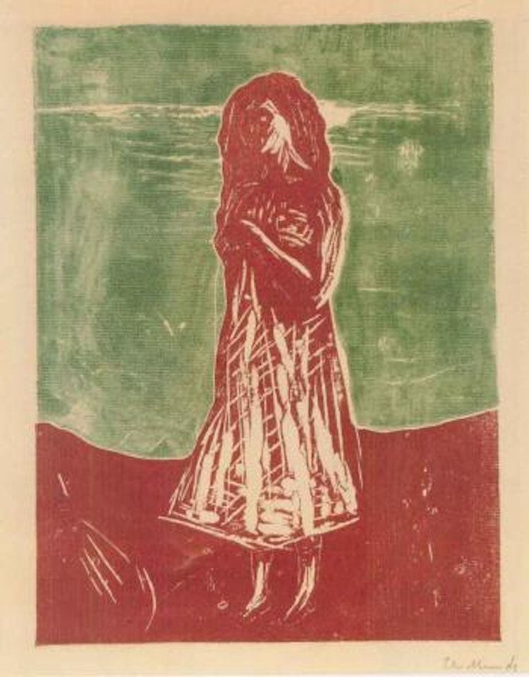 Junge frau aum strand by Edvard Munch