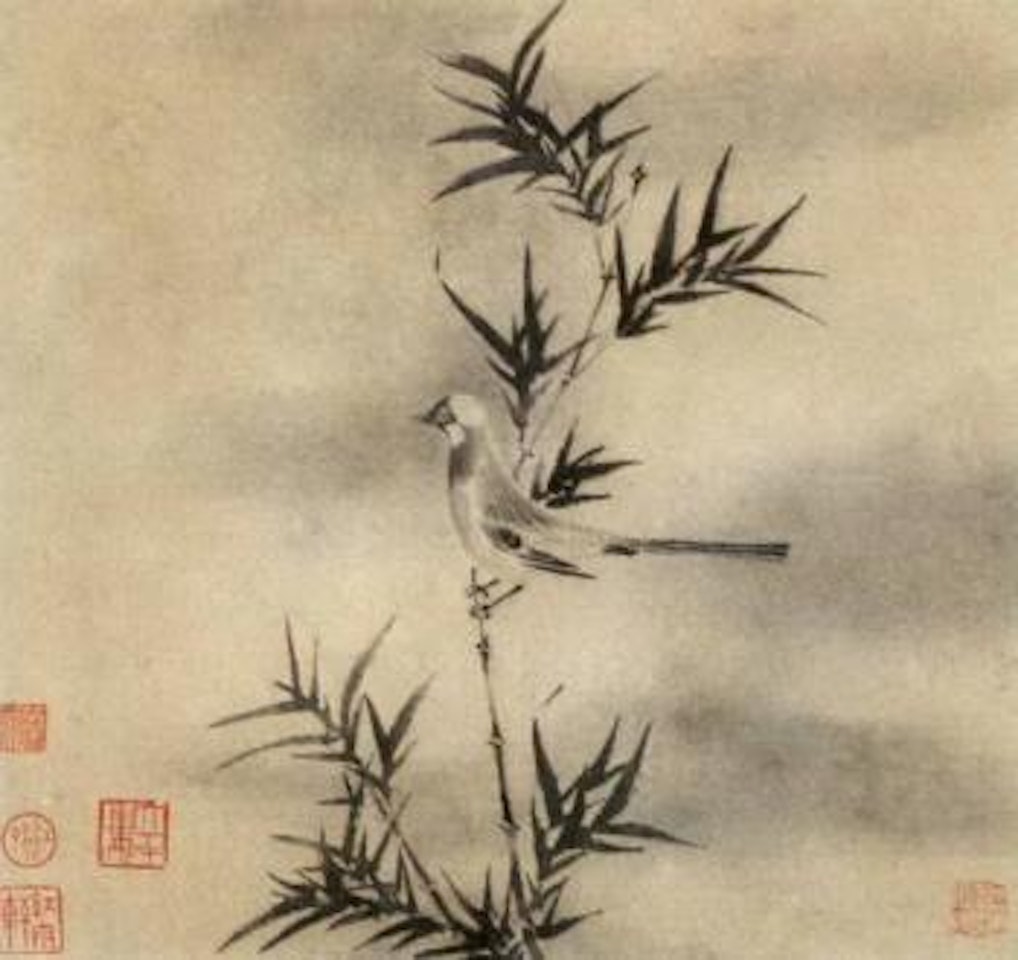 Orchid, bamboo and birds by Wen Zhengming