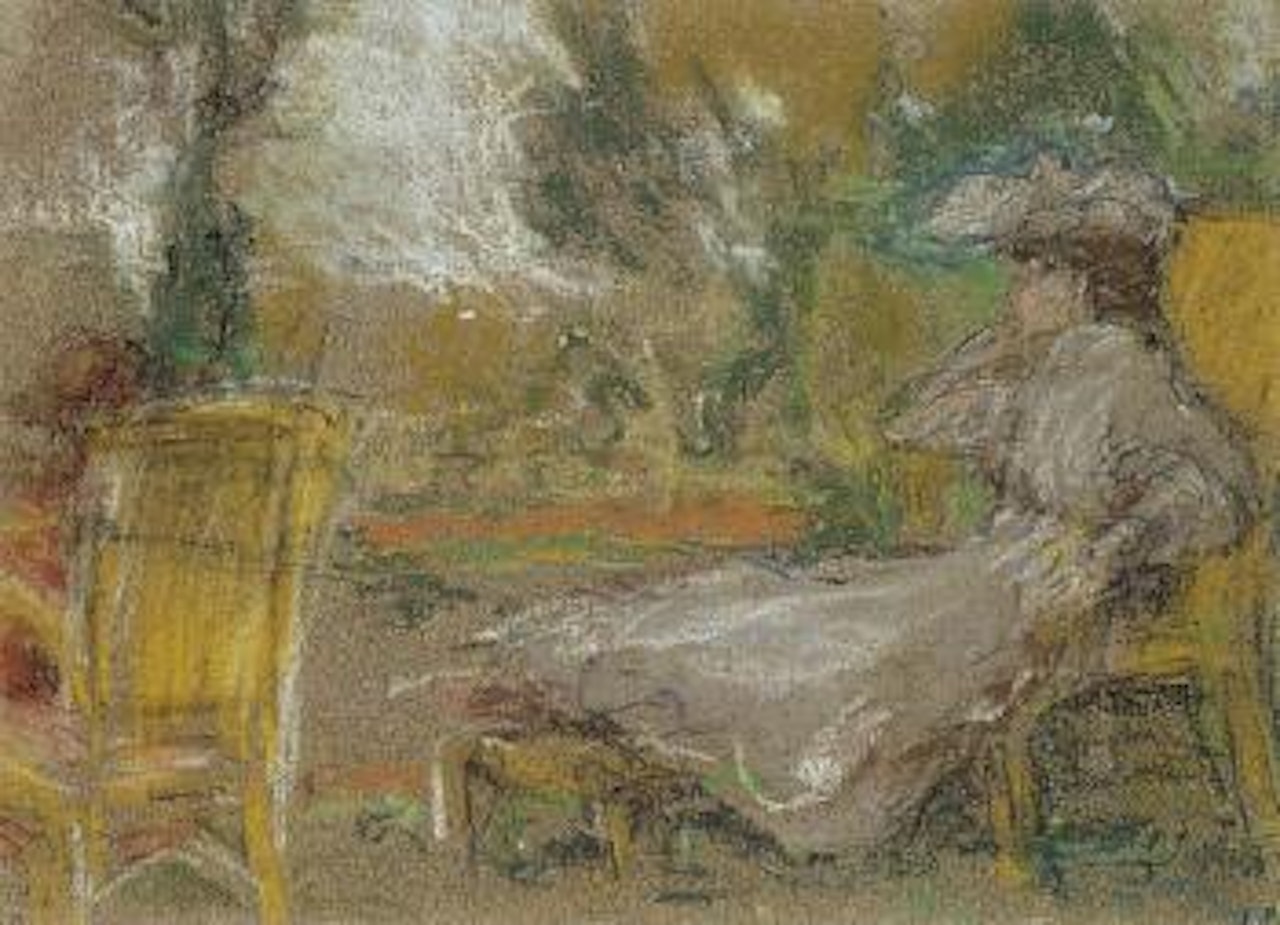 Lucie Hessel dans le pre a Amfreville by Édouard Vuillard