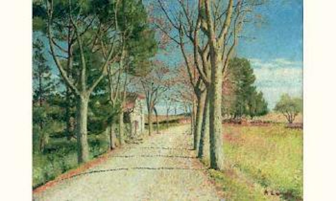 Allee d'arbres en automne by Achille Laugé