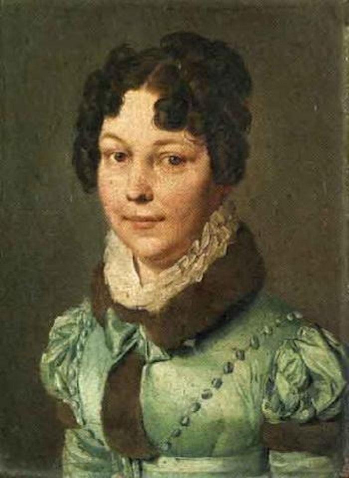 Portrait de femme a la robe bleue. Portrait d'homme by Louis-Leopold Boilly