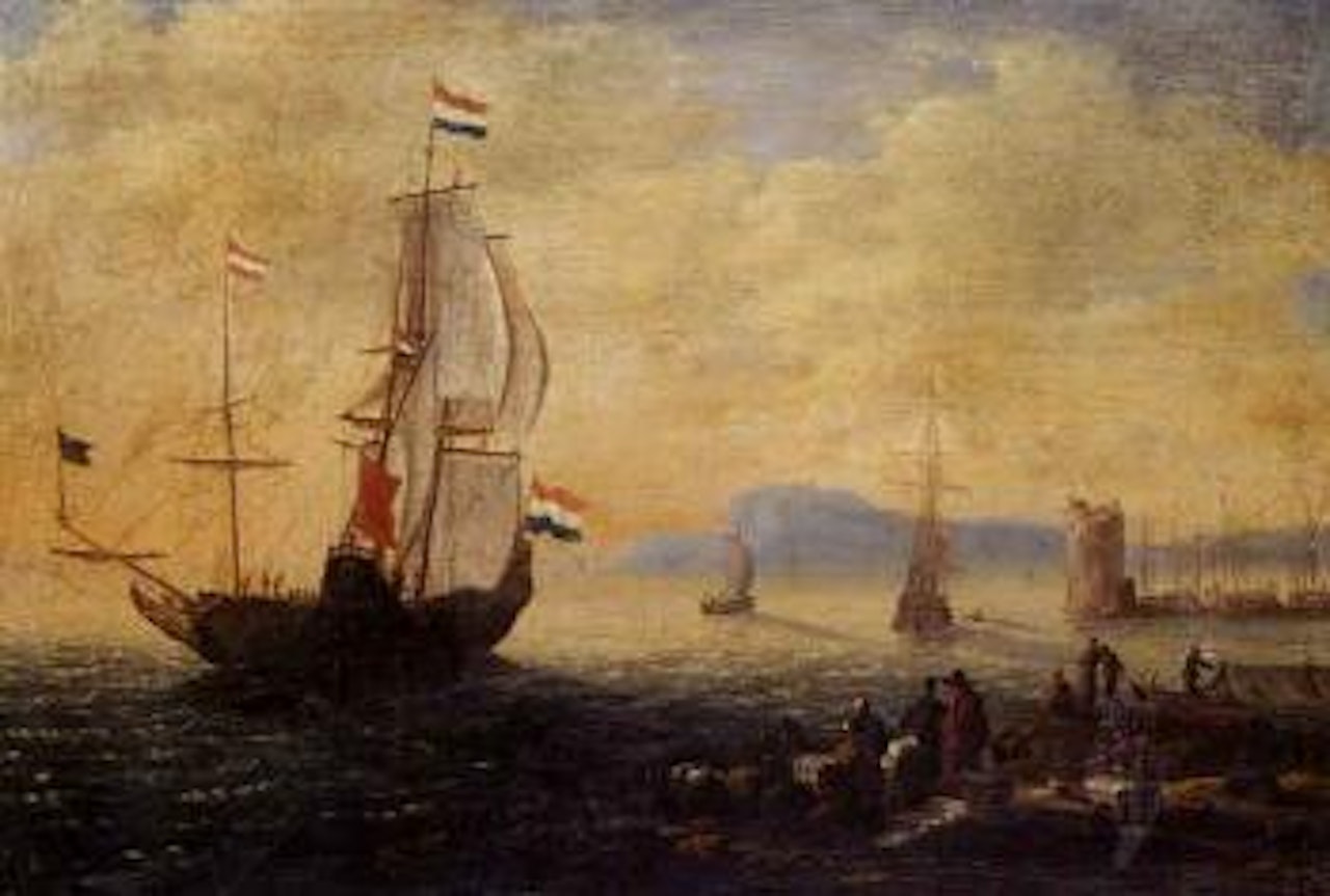Le dechargement de navires sur la cote Hollandaise by Pieter van de Velde