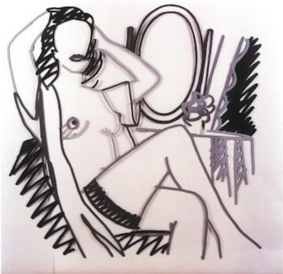 Nude and mirror, black variation no 2 by Tom Wesselmann