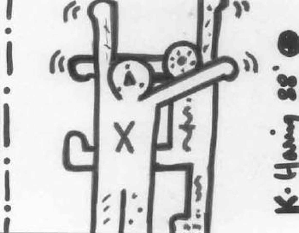 Blue figures by Keith Haring