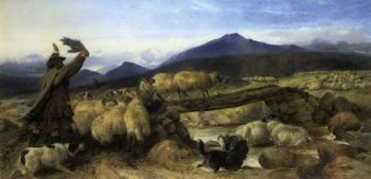 Crossing the burn by Richard Ansdell