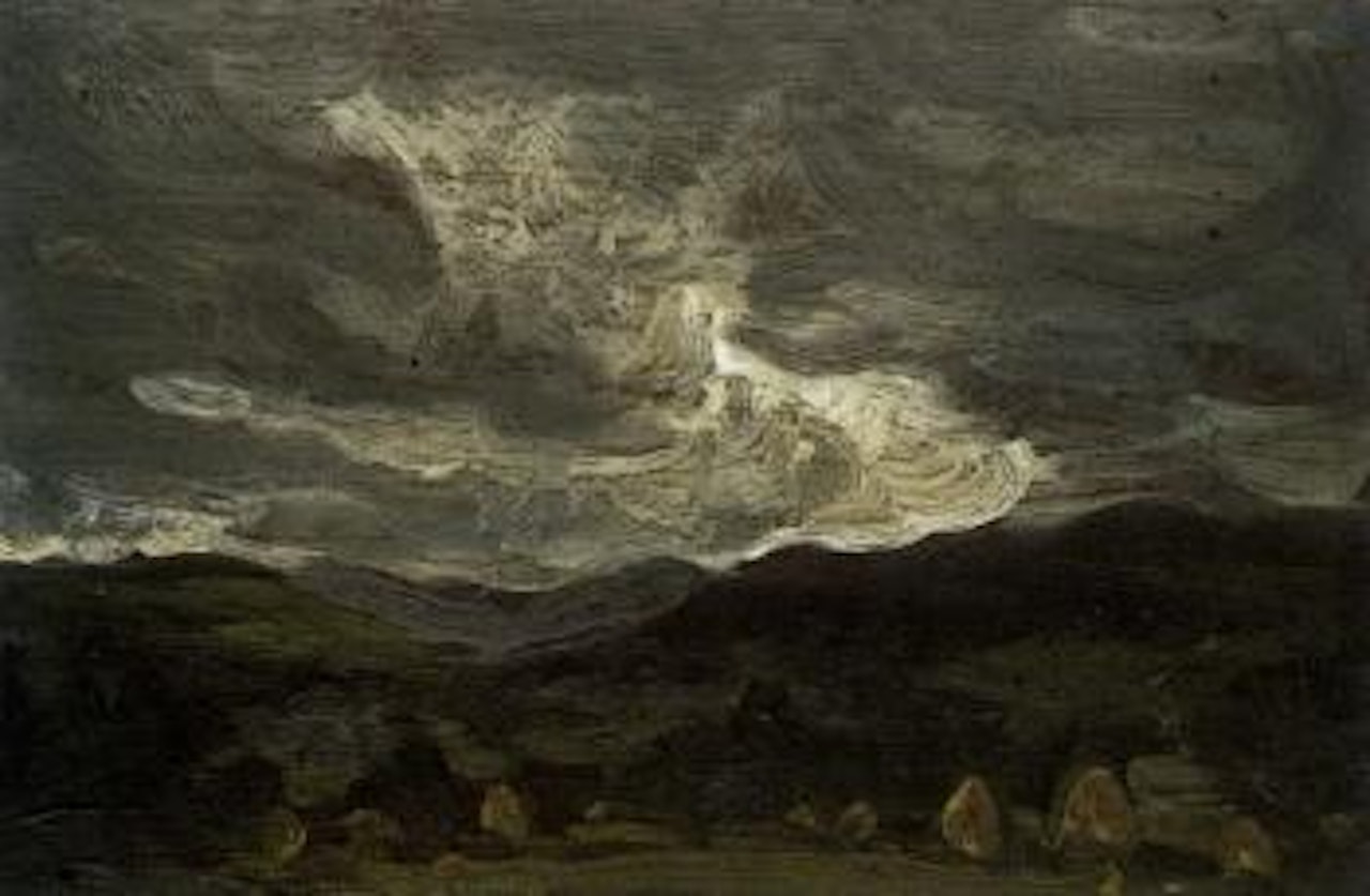 Landscape with haystacks by Samuel John Peploe