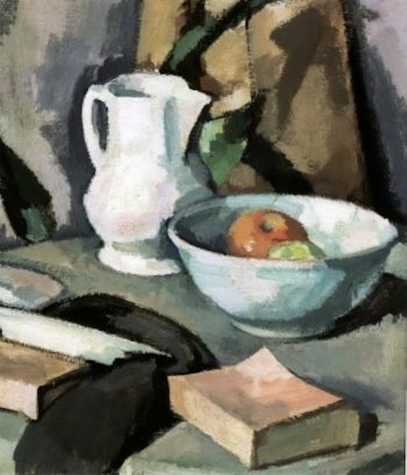 Still life with a jug and a bowl of apples by Samuel John Peploe