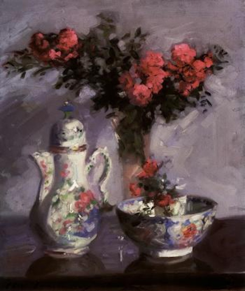 Famille roses coffee pot by Francis Campbell Boileau Cadell