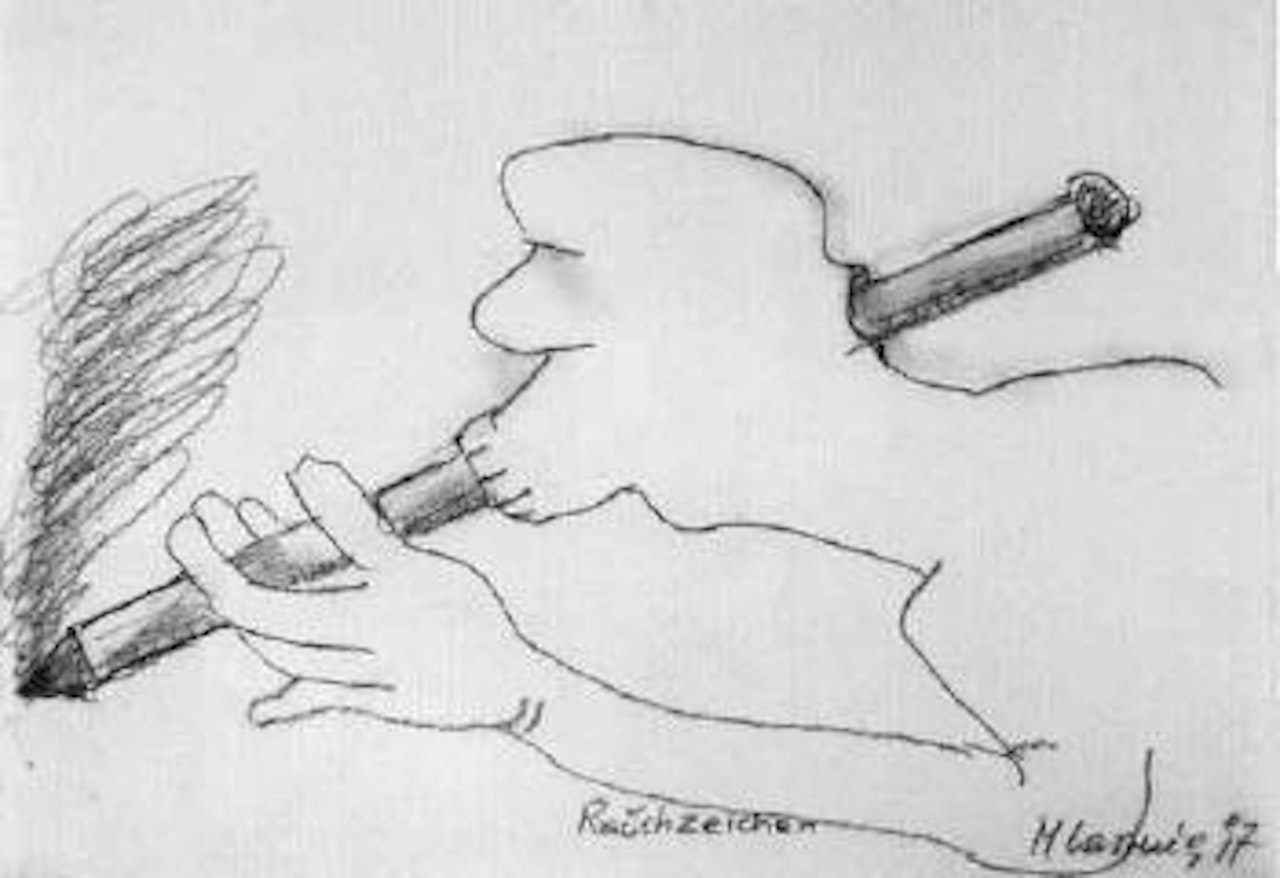 Smoke drawing by Maria Lassnig