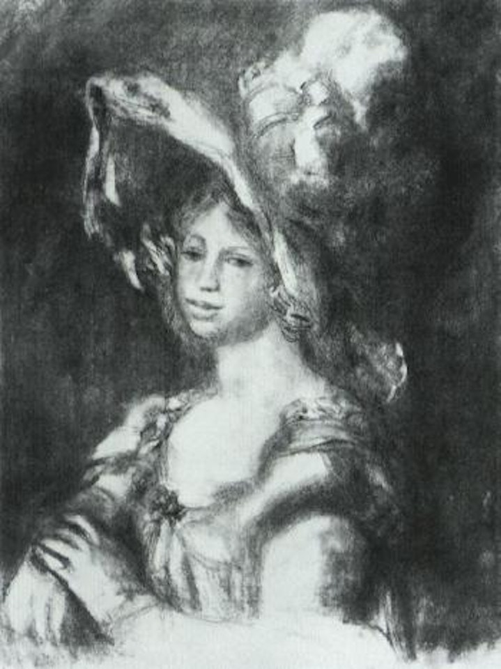 Jeune femme en buste - Mademoiselle Dieterle by Pierre-Auguste Renoir