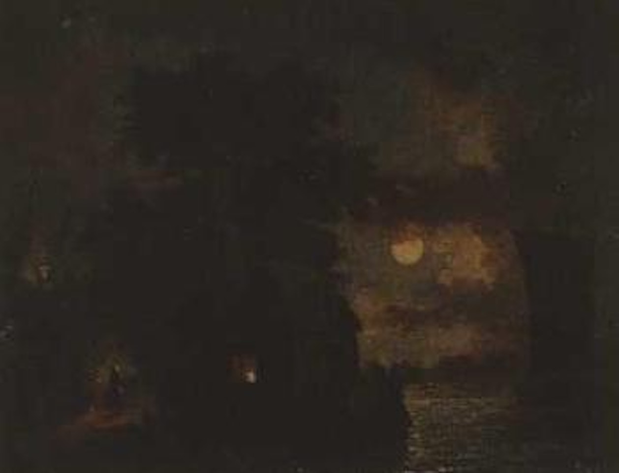 Moonlight river landscape by Francis Swaine