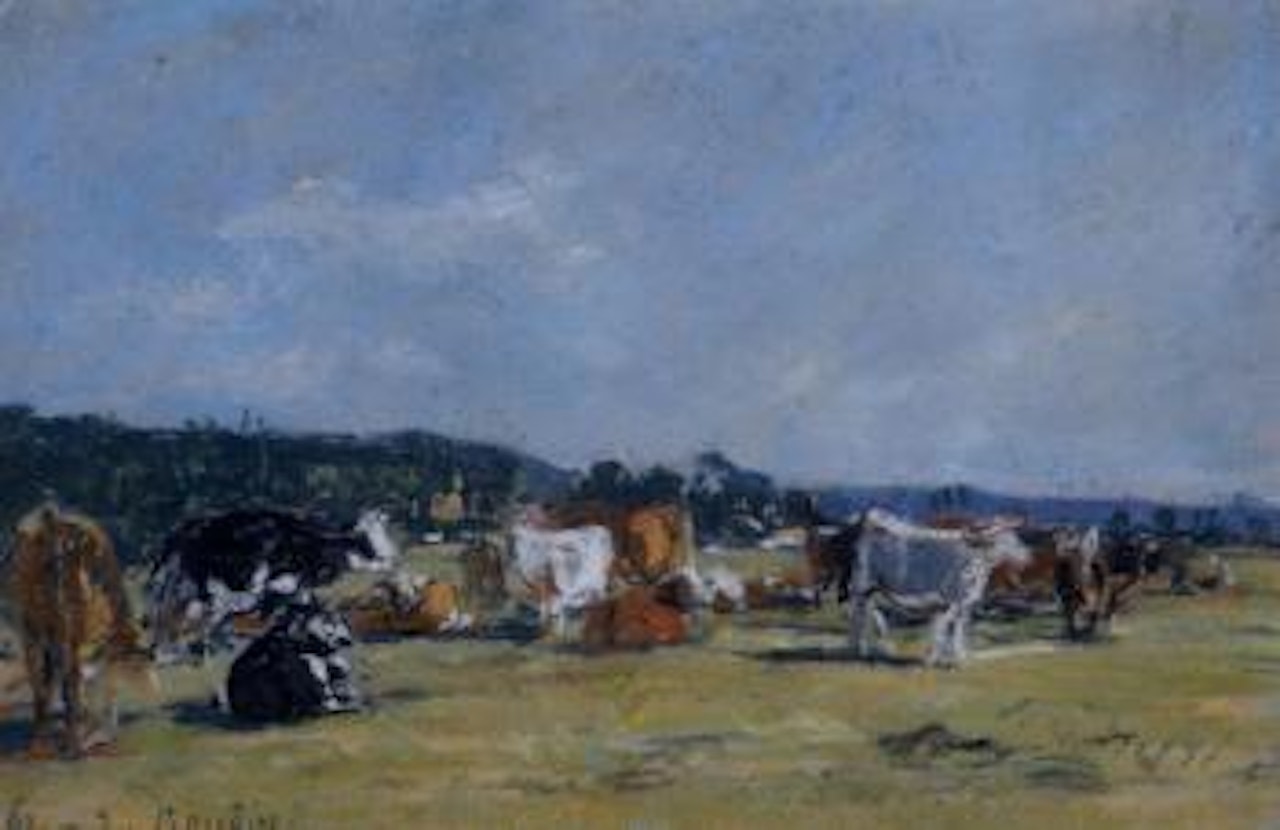 Paturage en bord de Touques by Eugène Boudin