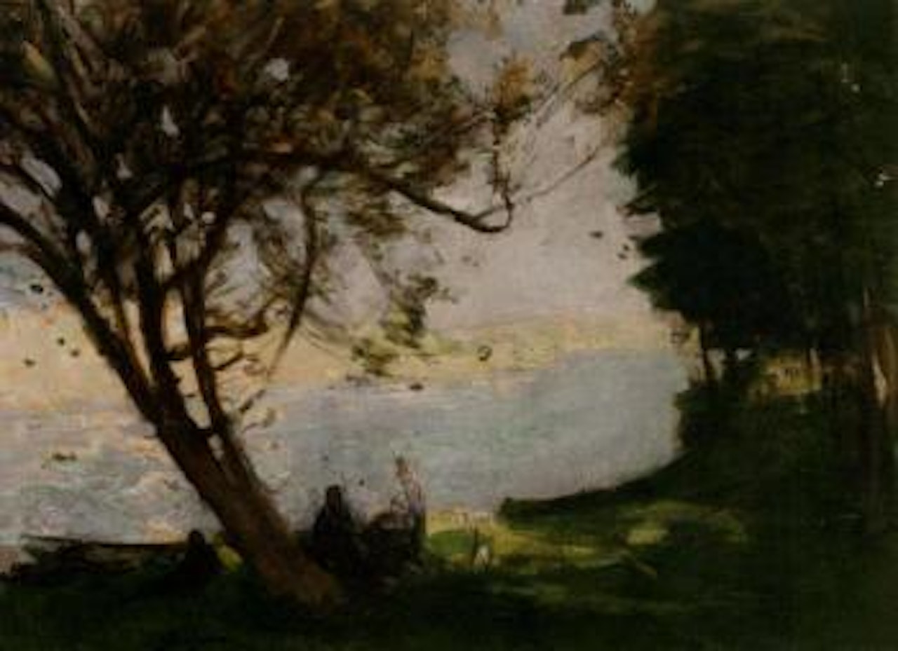 Personnes assises sous un arbre by Pierre Eugène Montezin