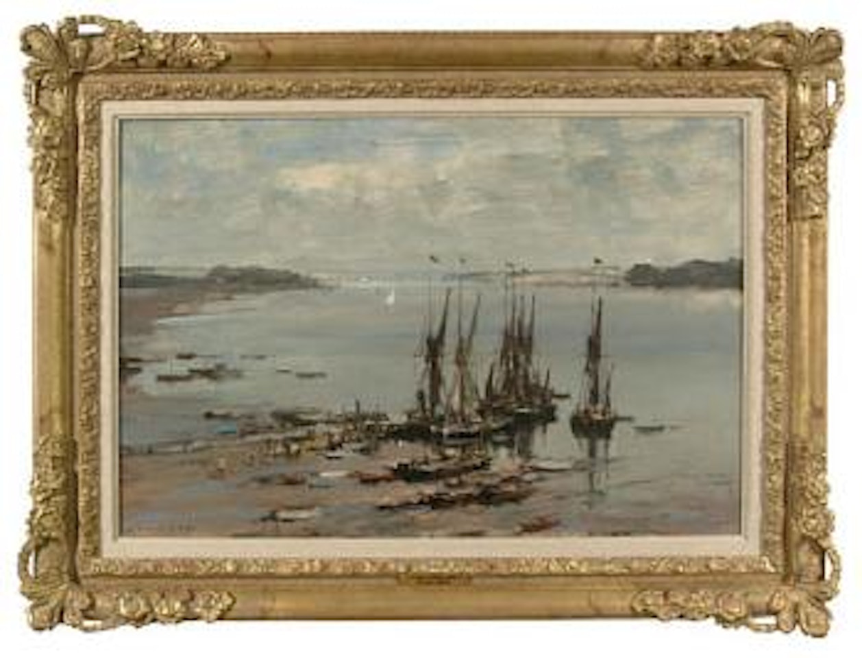 Thames Barges at low water, Pinmill by Edward Seago