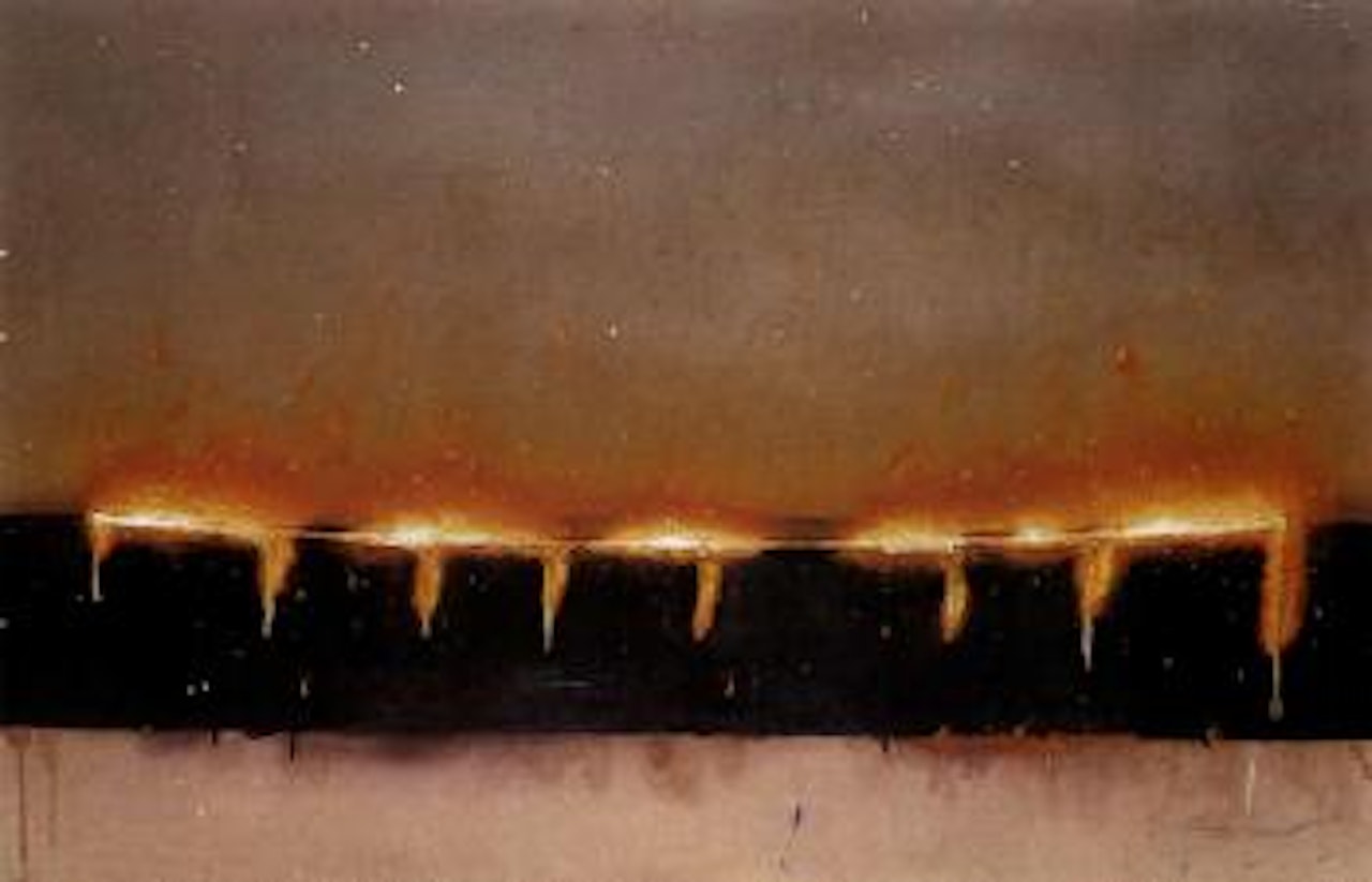 Burning rope by Tim Storrier