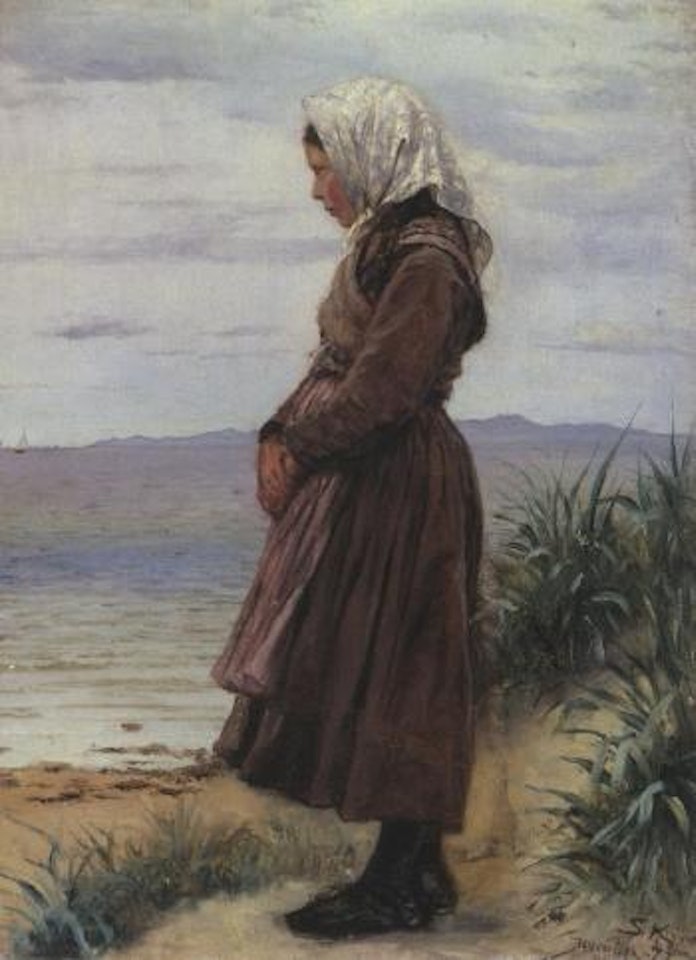 Young girl on the beach at Hornbaek by Peder Severin Kröyer