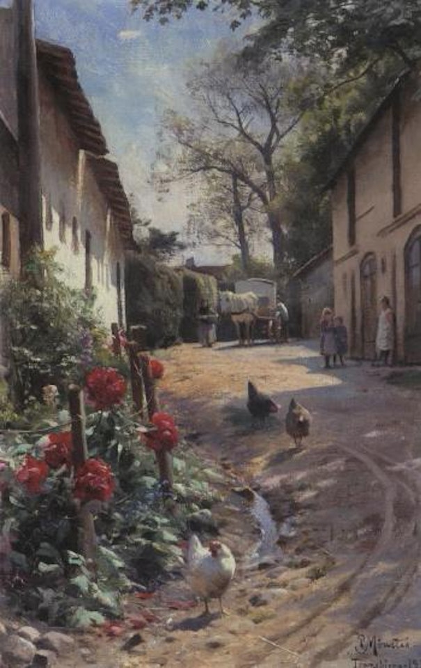 From Traneberg with three small girls out playing by Peder Mork Monsted