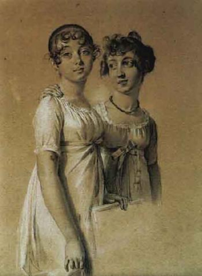 Portrait de Sabine et Anne-Ange Houdon by Louis-Leopold Boilly