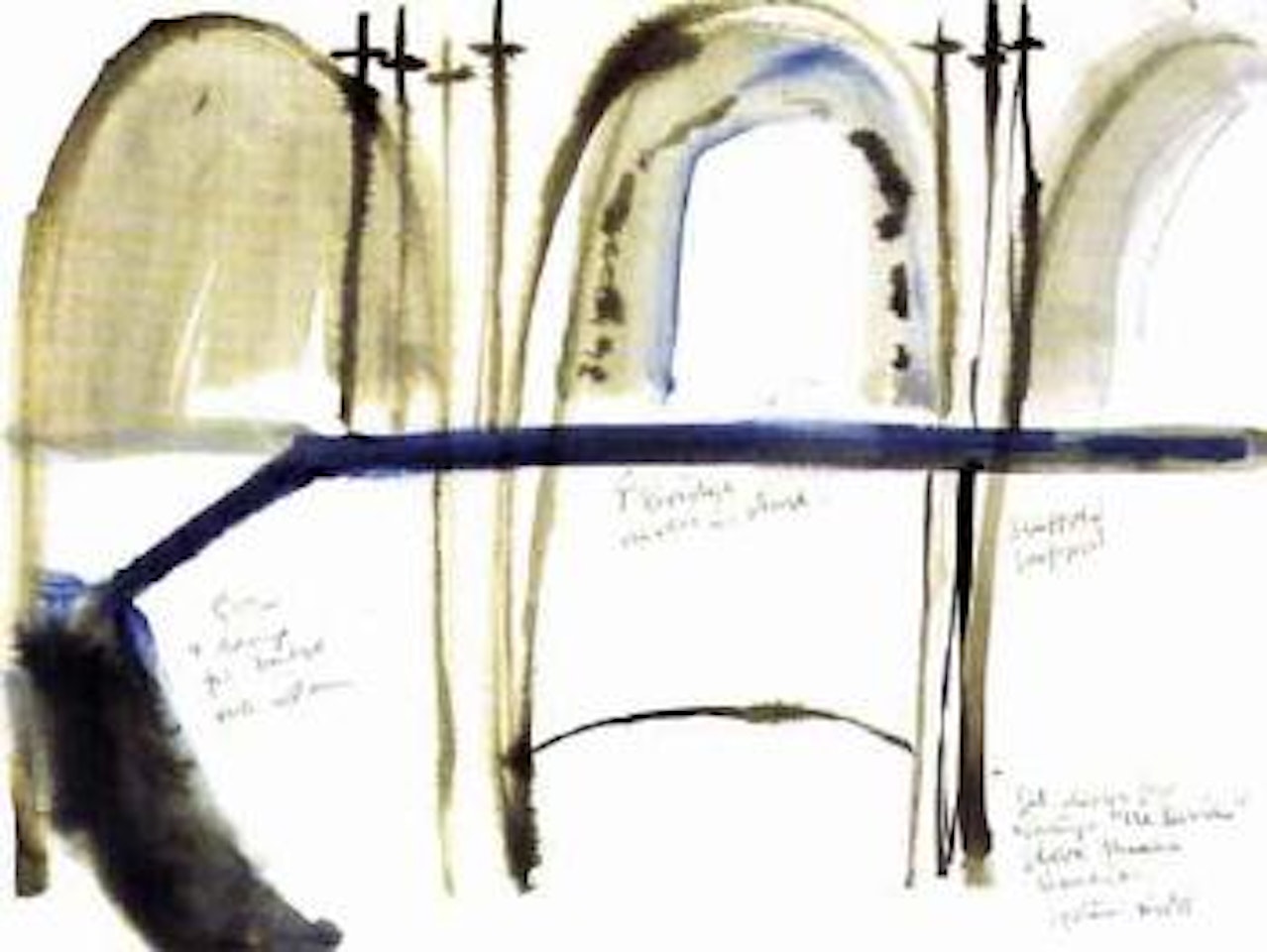 Set design for Whitings, The Devil, Globe Theatre, Denedin by Ralph Hotere
