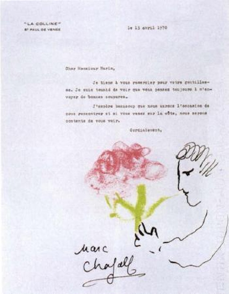 Homme au bouquet de fleurs by Marc Chagall