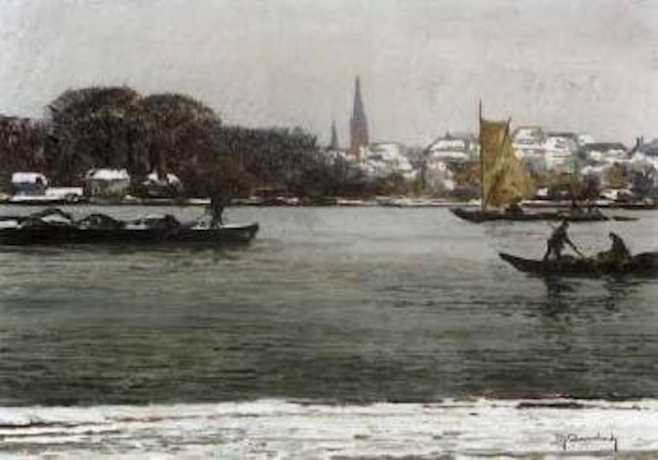 View over the Rhine to Rees by Max Clarenbach