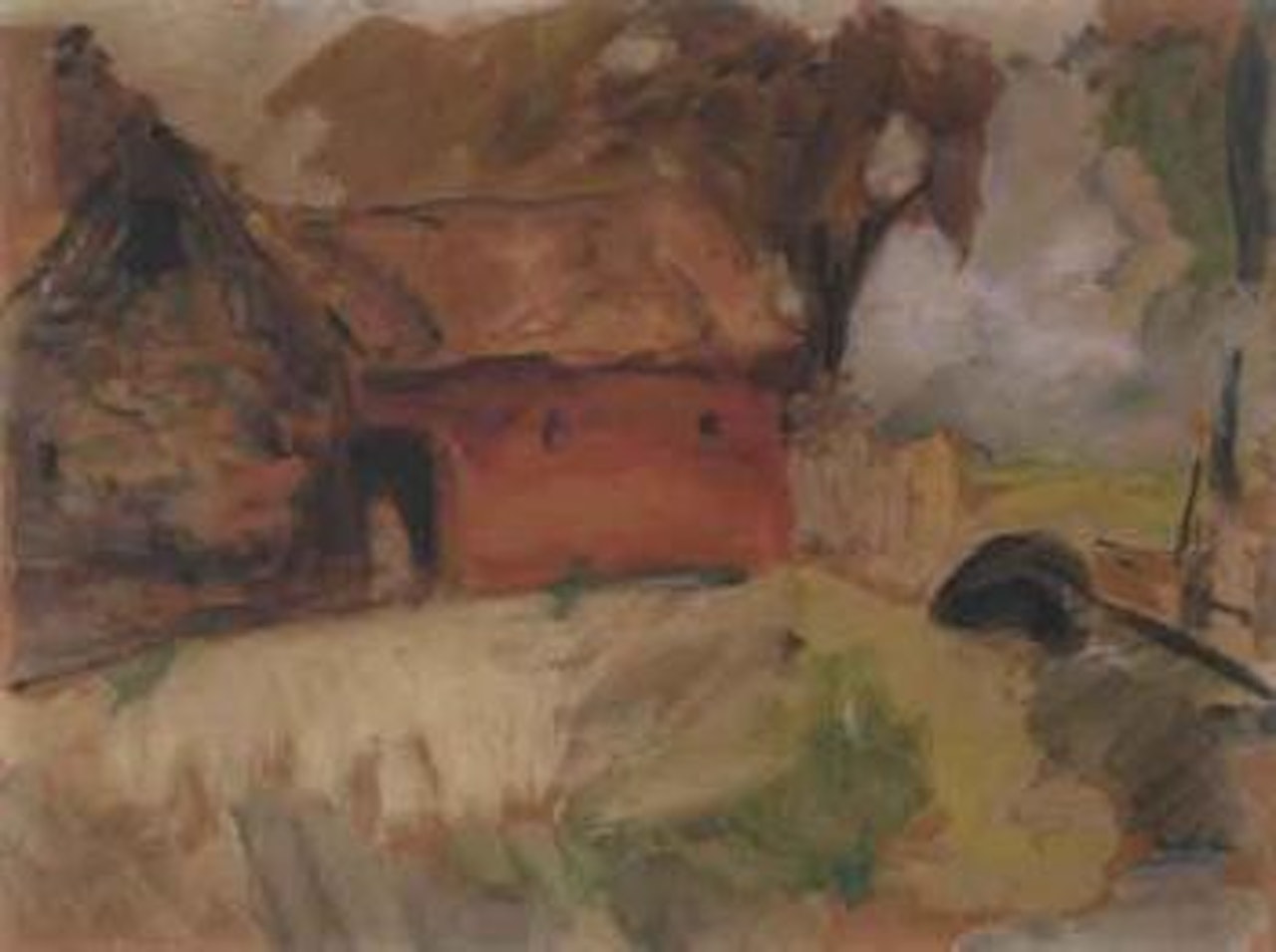 La maison rouge by Emmanuel Mané-Katz
