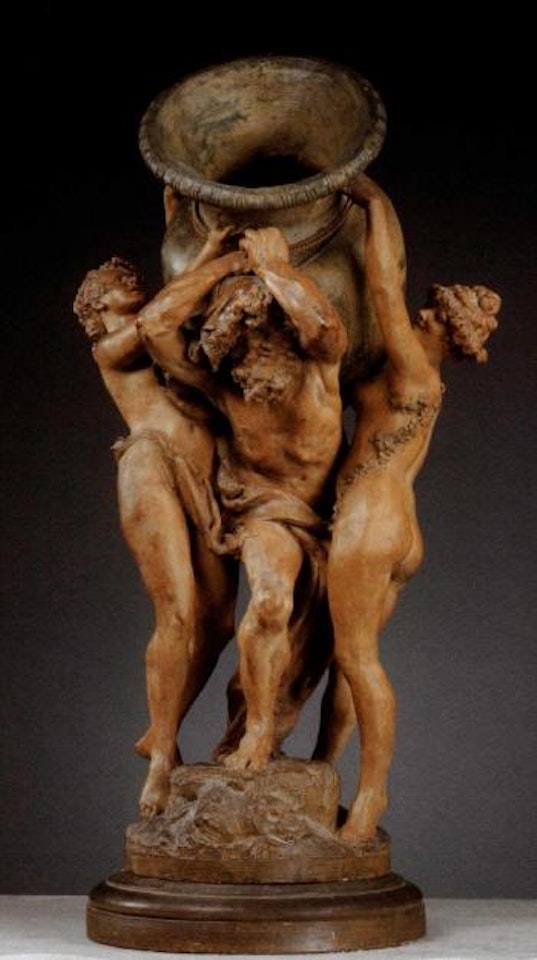 Titan soutenant une jarre, aide par deux nymphes by Albert-Ernest Carrier-Belleuse