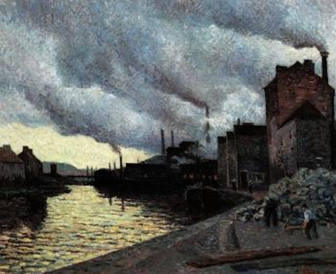 La fabrique de briquettes sur les bords de la Sambre by Maximilien Luce
