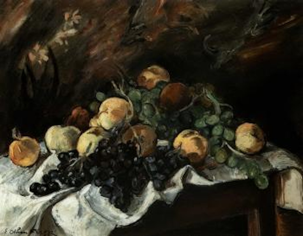 Peches et raisins sur une table by Othon Friesz