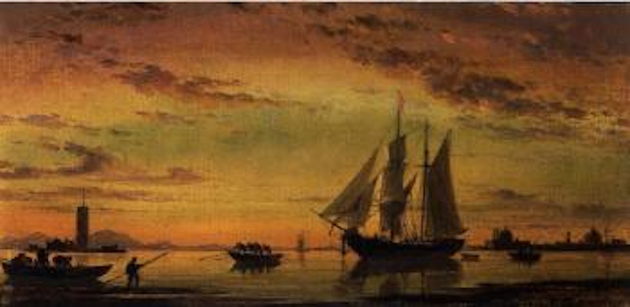 Sunset on the Lagune, Venice, with the Armenian Convent in the distance by Edward William Cooke