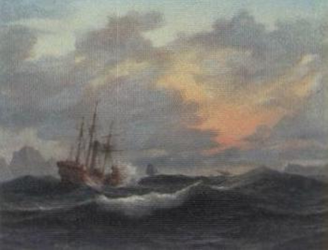 Seascape with sailing vessels by Anton Melbye