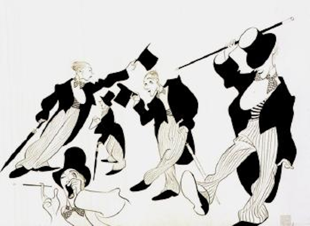 Julie Andrews performing a song and dance number by Al Hirschfeld