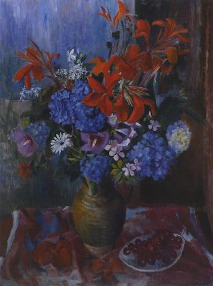 Summer flowers and cherries by Margaret Hannah Olley